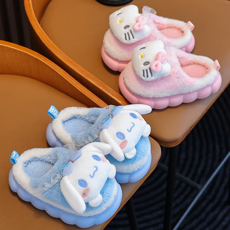 2024 New Style Children's Cotton Slippers for Autumn and Winter - Cute Cartoon Style for Boys, Girls, and Infants