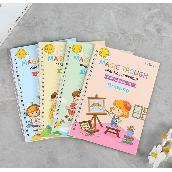 Cross-border foreign version of children's groove practice calligraphy book English version magic calligraphy practice book French Arabic calligraphy practice book faded