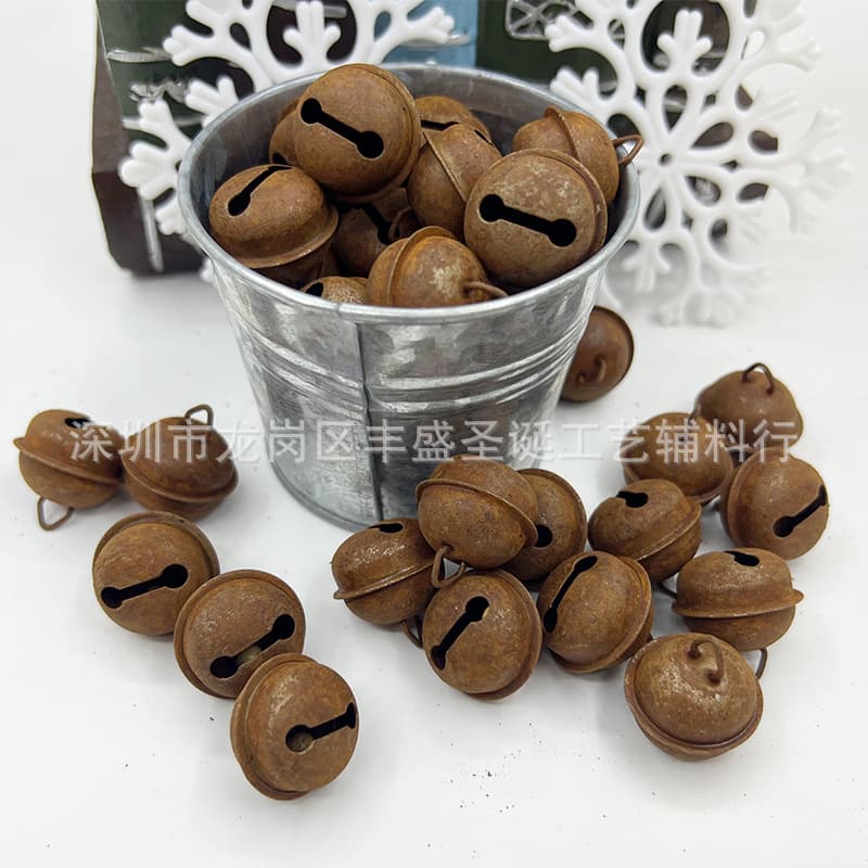 Rusted Bells Rust-colored Slit Bells Christmas Tree Small Bell Decorations Vintage-style Wind Bells Pet Ornaments