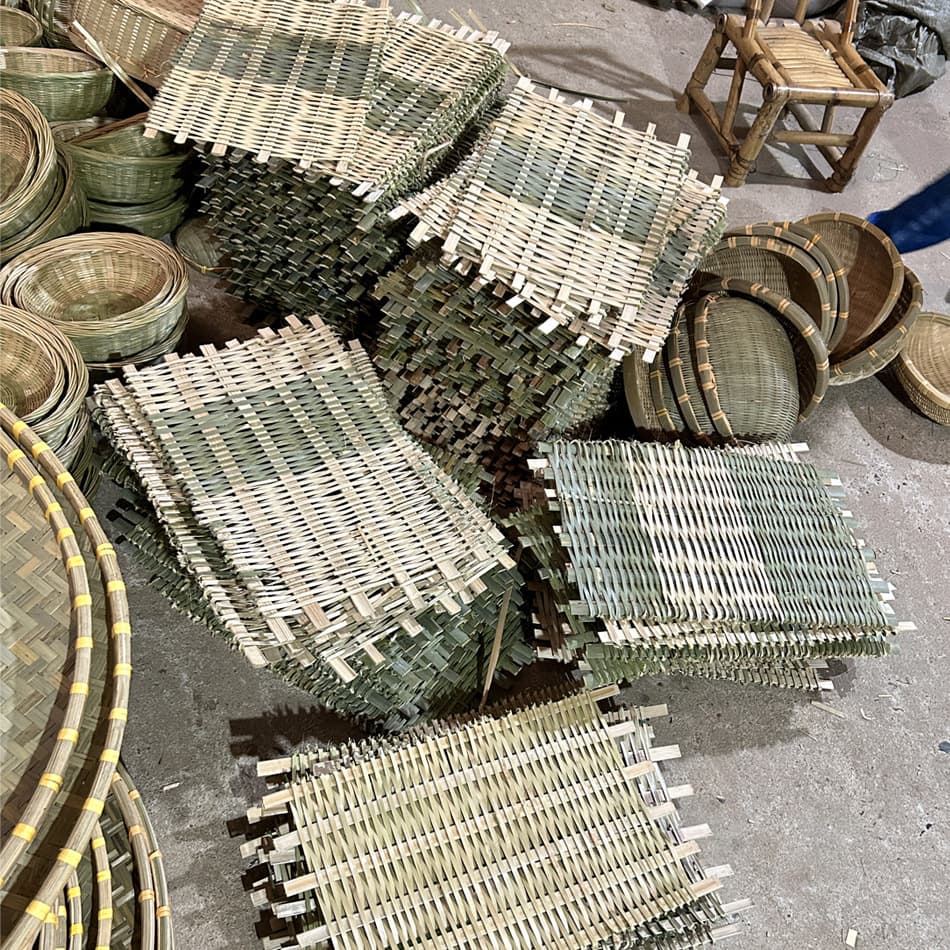 Bamboo products, bamboo woven tofu board, hand-woven moldy tofu rack, first layer of bamboo green, drying bamboo board in multiple sizes