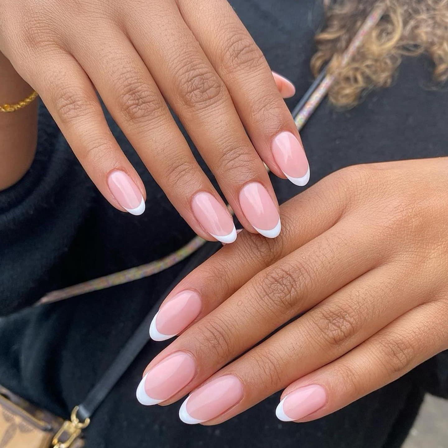 White French Teardrop Nails European and American Wearable Fake Nails Press On Nails Tips