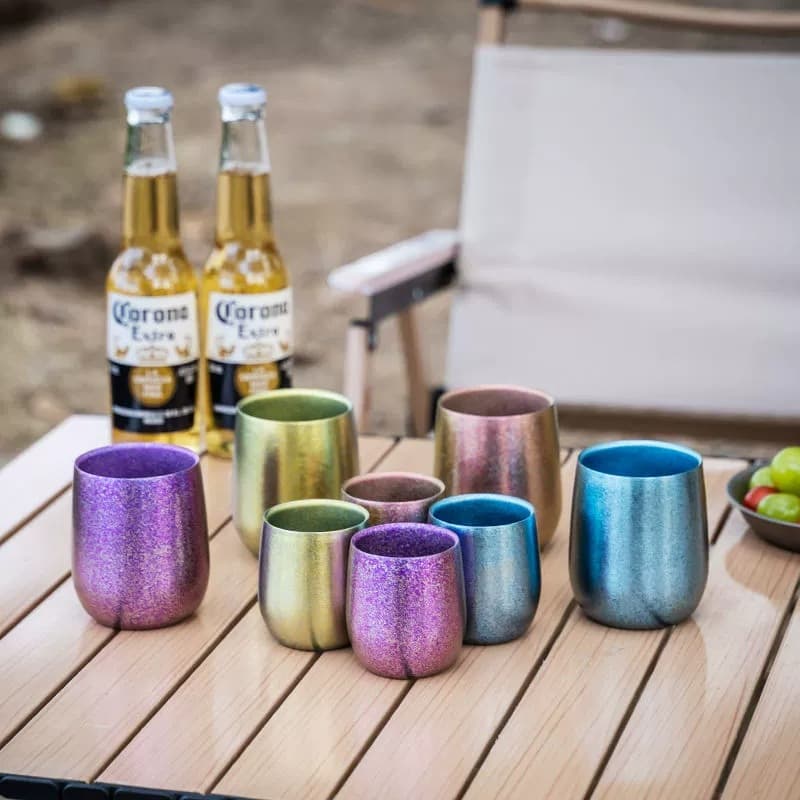 Household Pure Titanium Small Tea Canister, Outdoor Office Cup, Beer Mug, Coffee Egg Cup, Titanium Cup Gift, Large Belly Water Cup