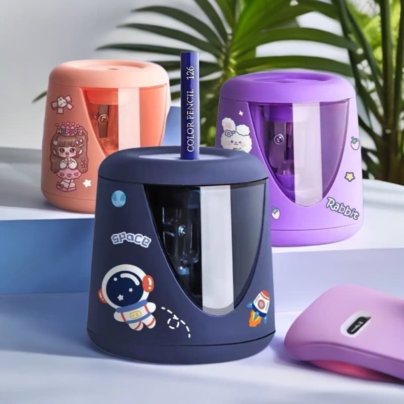 Pencil sharpener, automatic pencil sharpener, special electric pencil sharpener for children and primary school students, non-rechargeable automatic lead-feeding pencil sharpener