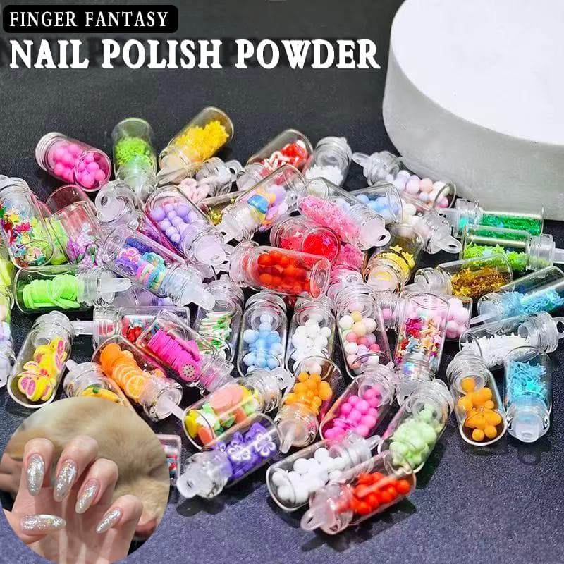 48-Color Gold Glitter Powder Set Nail Art Decorations Nail Stickers Pearl Heart Shape Five-Pointed Star Accessories Nail Glitter Factory