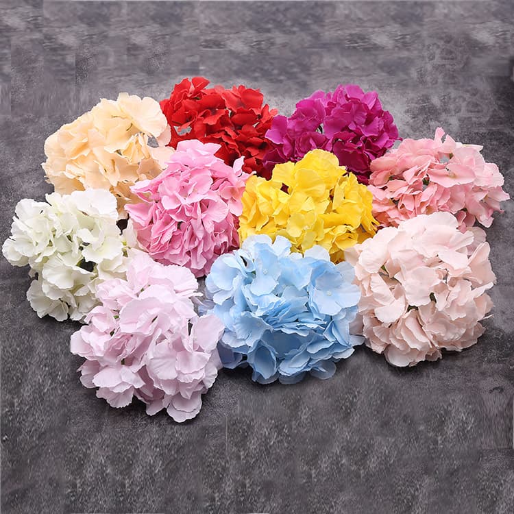 Simulated Large Hydrangea Flower 54 Petals Wedding Flower Wall Background Decoration Floral Cloth Road Guide Flower Head Fake Silk Flower Prop