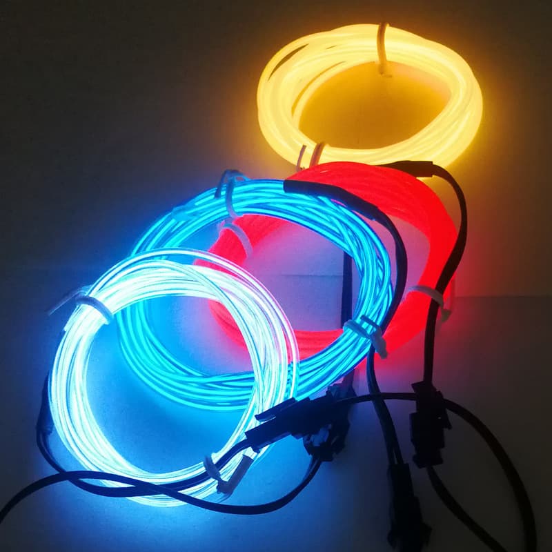 In-Stock Cold Light EL Glow Wire Cold Light Source Decorative Light Tube Flexible LED Light Tube Glow Wire 1.3m Volts