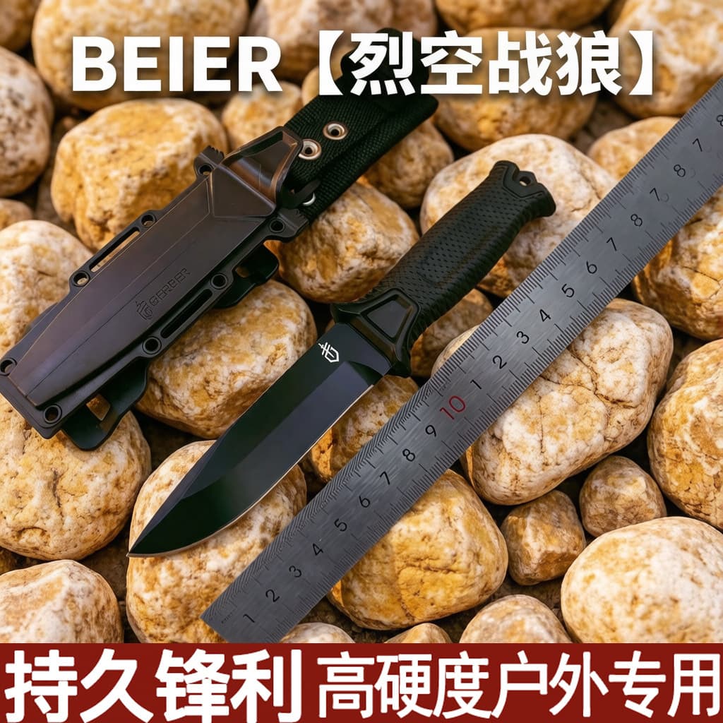 Cross-Border Hot-Selling Outdoor Knife, Portable Pocket Knife, Survival Knife, Military Knife, Outdoor Tactical High-Hardness Survival Knife
