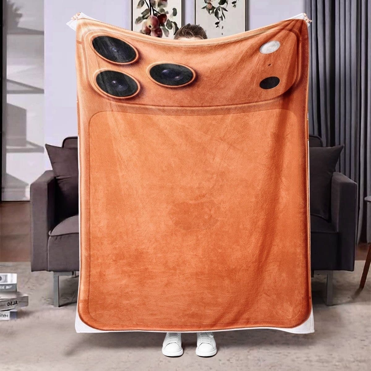 iPhone17 Flannel Blanket, All-Season Office Nap Blanket, Dormitory Sofa Lap Blanket, Shawl Blanket
