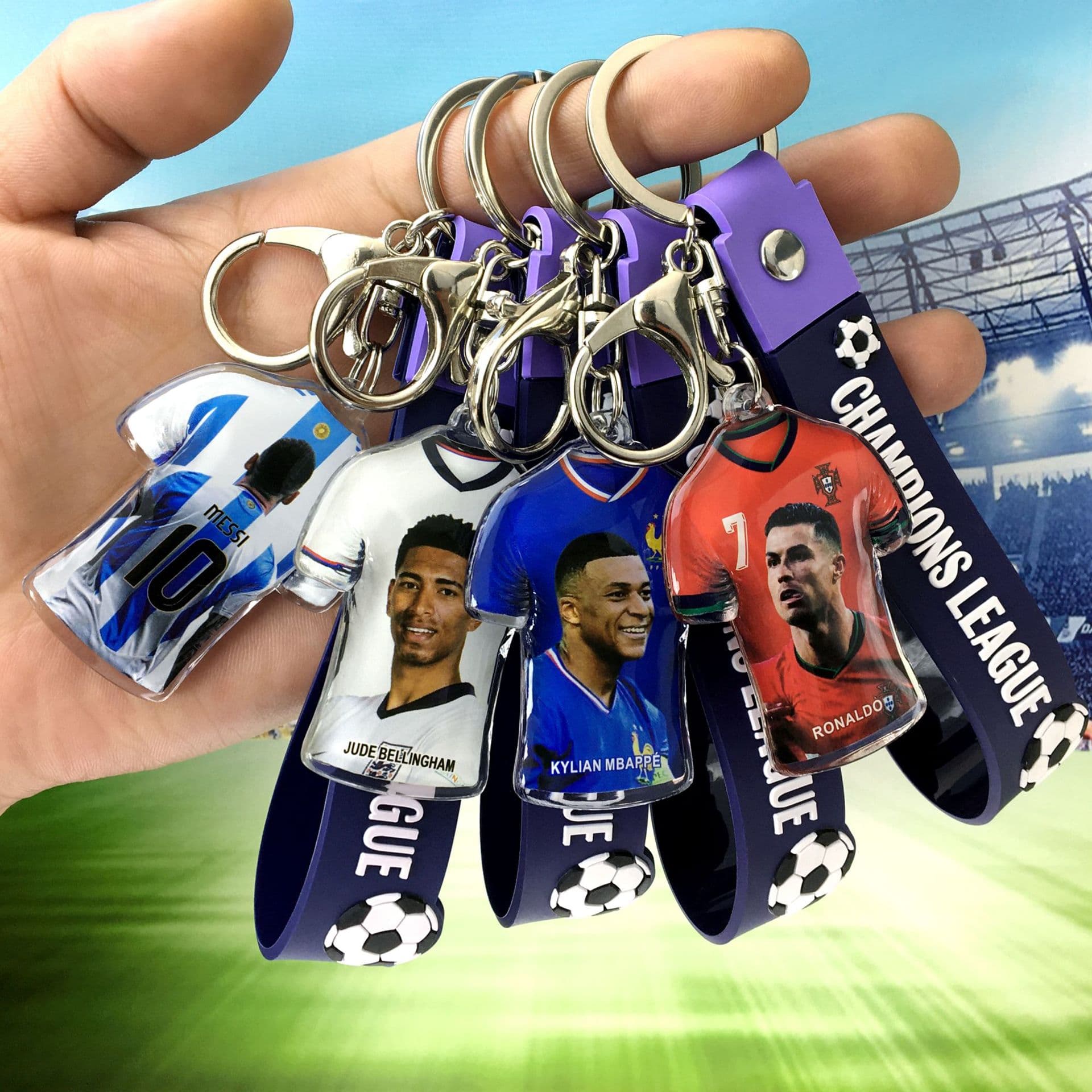 Cross-Border E-Commerce 2026 World Cup Champions League Star Yamal Mbappe Ronaldo Messi European and American Football Keychain