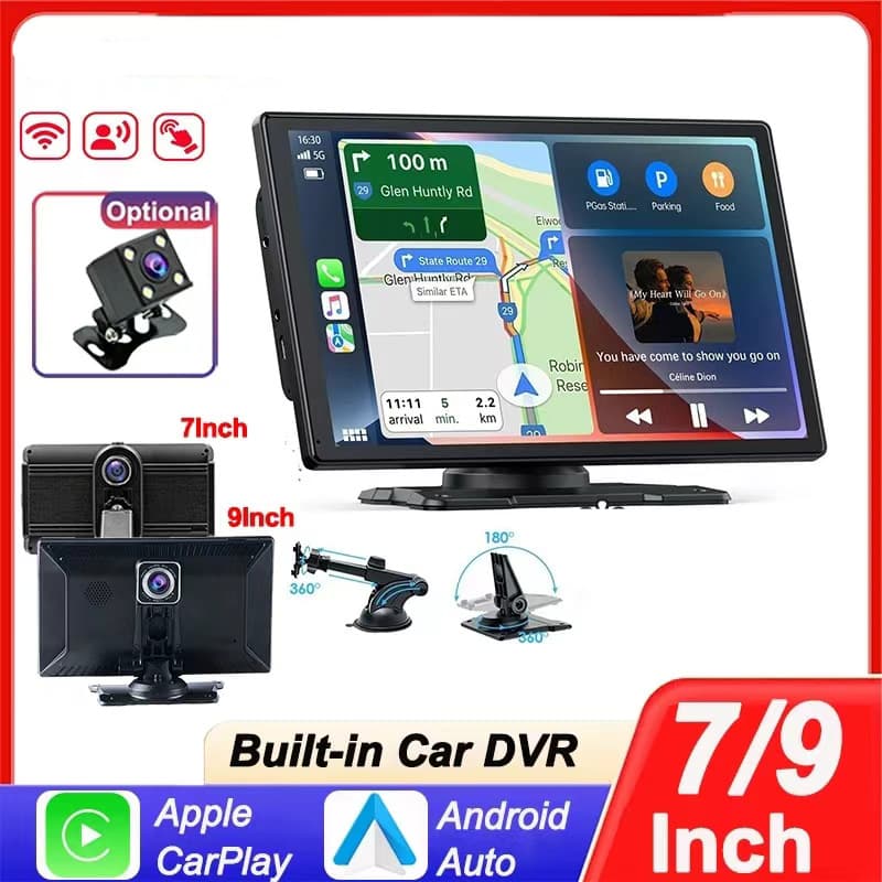 PND Car Dash Cam 4K HD Front and Rear Dual Recording 2K Car Navigation Carplay Portable Screen