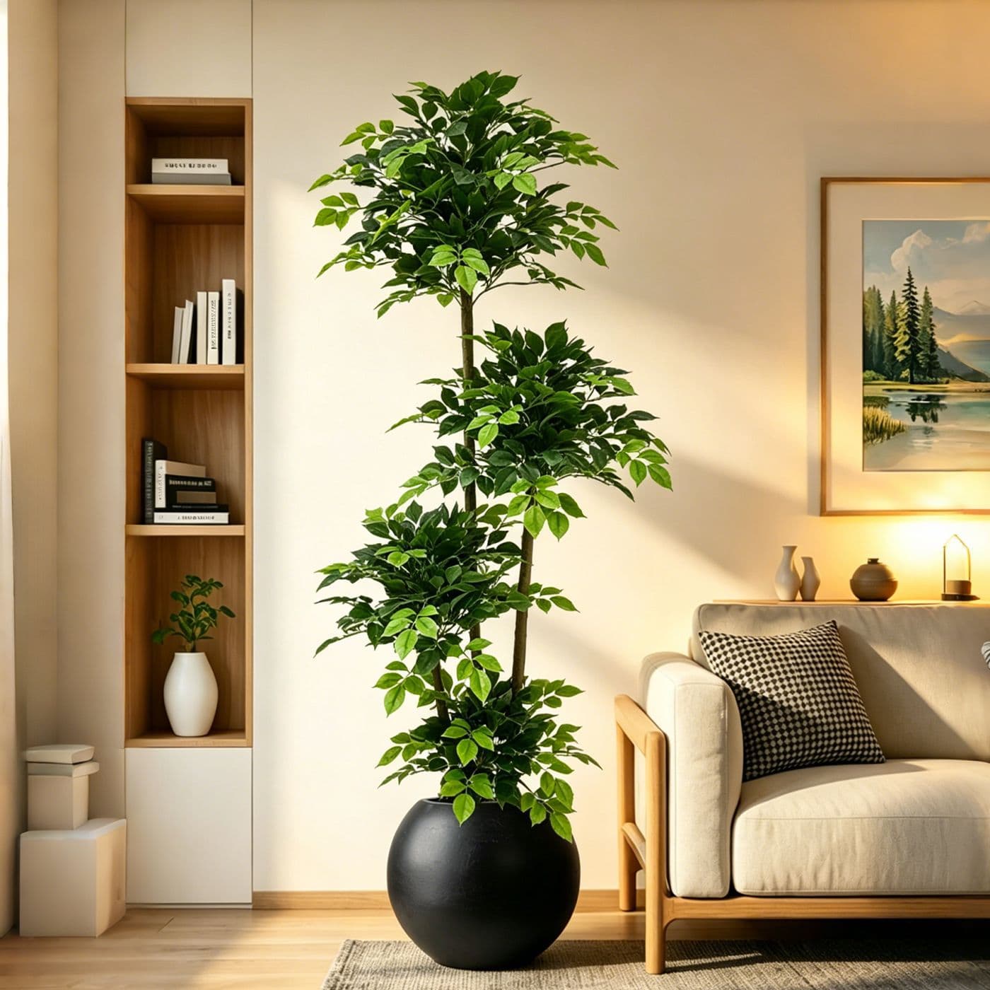 Artificial Green Plant Happiness Tree Living Room Luxury Large Floor Fake Plant Indoor Decoration Potted Ornament