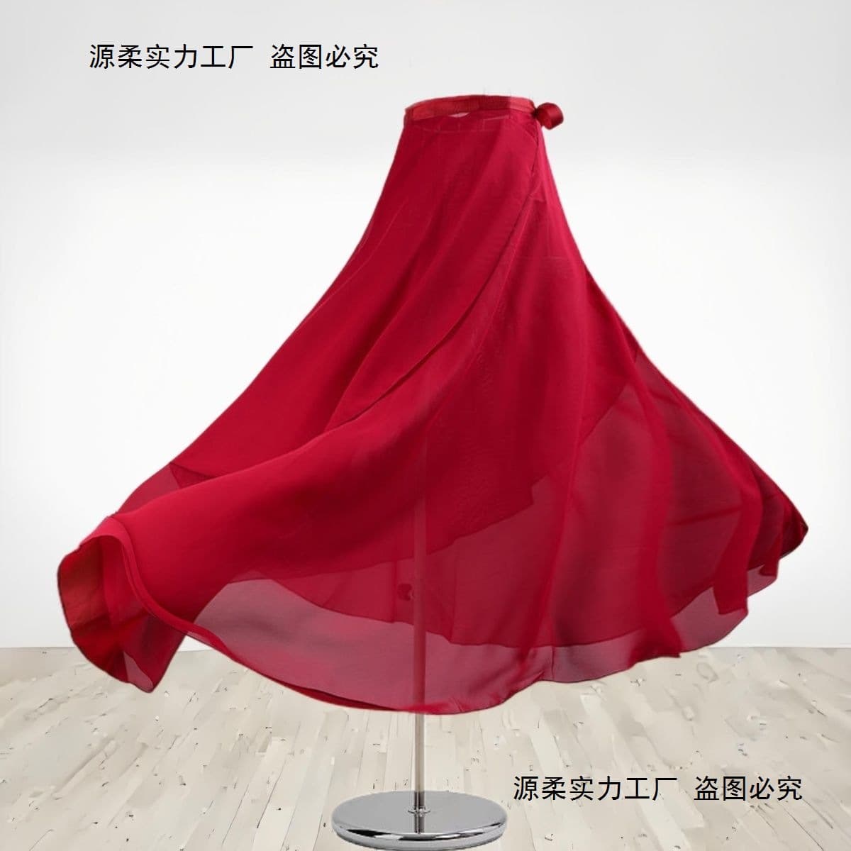 Classical Dance Practice Wear for Women Adults, Ballet Skirt Half Skirt One-Wrap Tie Dance Chiffon Skirt Long Style Snowflake Skirt