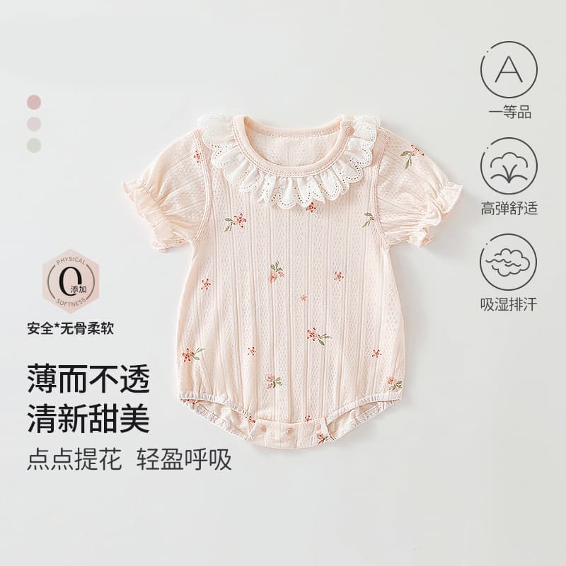 Baby Bodysuit Newborn Summer A-Class Short Sleeve Bodysuit Baby Girl Cute Princess Romper Crawling Suit