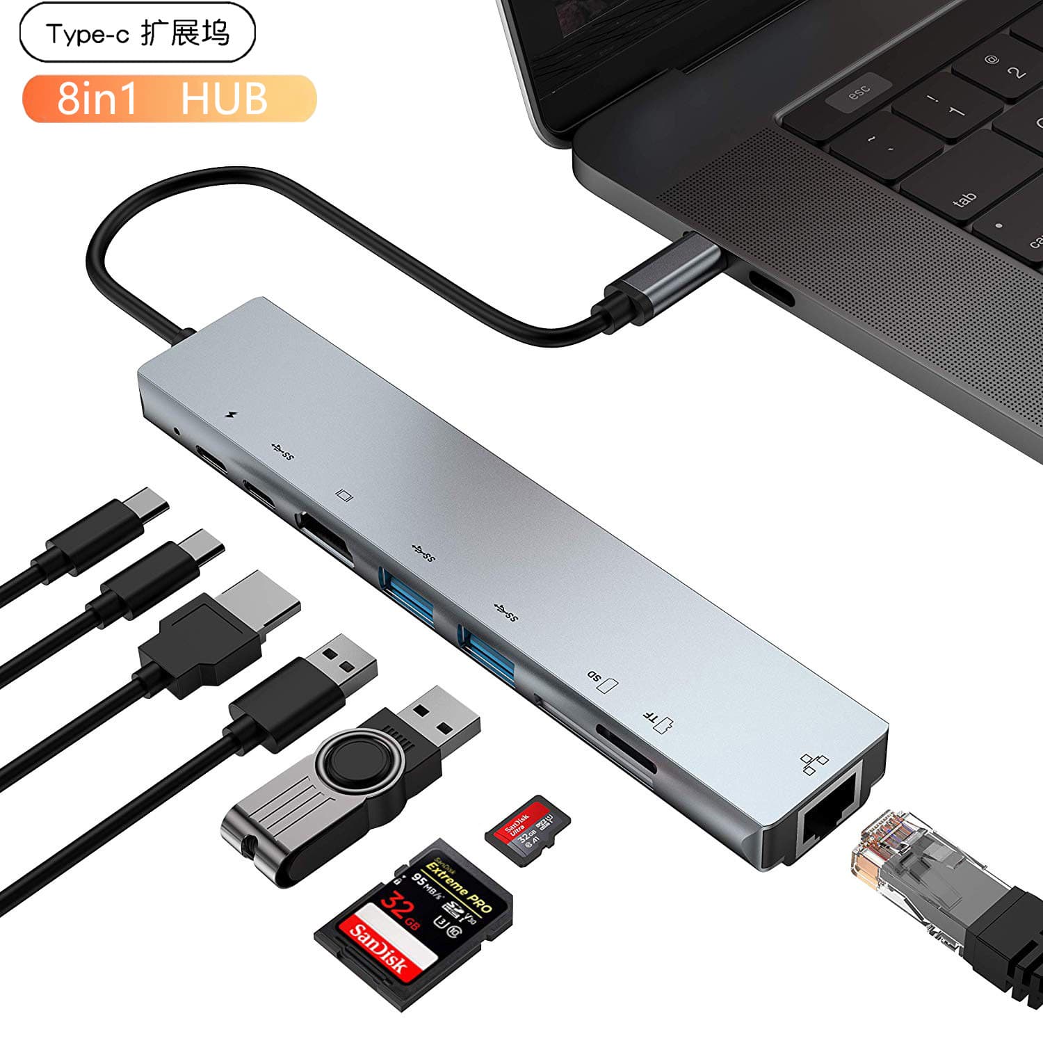 Usb 3.0 Hub 4-ports For High-speed Data Transfer Compact Design Plug-and-play Functionality