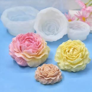 Peony Flower Silicone Mold Food Grade DIY Handmade Soap Flower Silicone Mold Plaster Soap Candle Mold