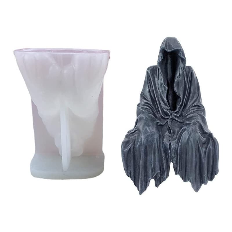 Ghost candle mold Halloween God of Death portrait ornament diy plaster resin casting silicone mold