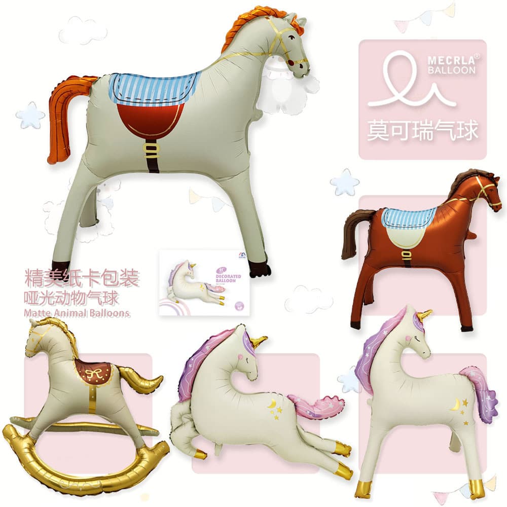 MECRLA New Matte Standing Unicorn Horse Birthday Children's Party Decoration
