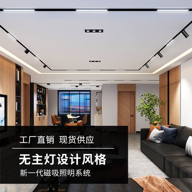 LED Magnetic Track Lights, Embedded/Surface Mount for Mainless Living Room, 48V Pre-embedded Magnetic Lighting from Zhongshan Manufacturer