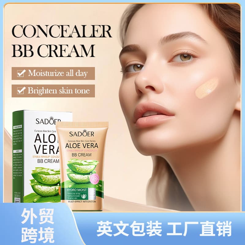 All-English SADOER Aloe Long-Lasting Concealing BB Cream Contour and Complexion Makeup BB Cream Cross-Border Foreign Trade Wholesale