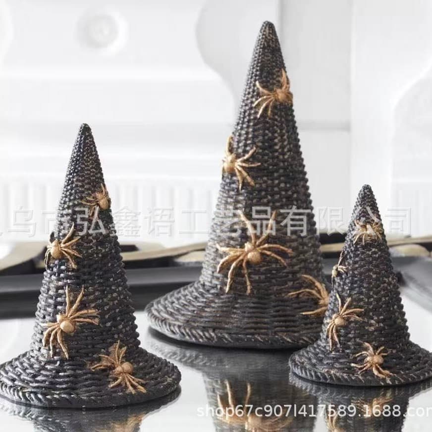 Cross-border new product Halloween resin decoration cross-border ornaments witch hat ornaments courtyard study decoration