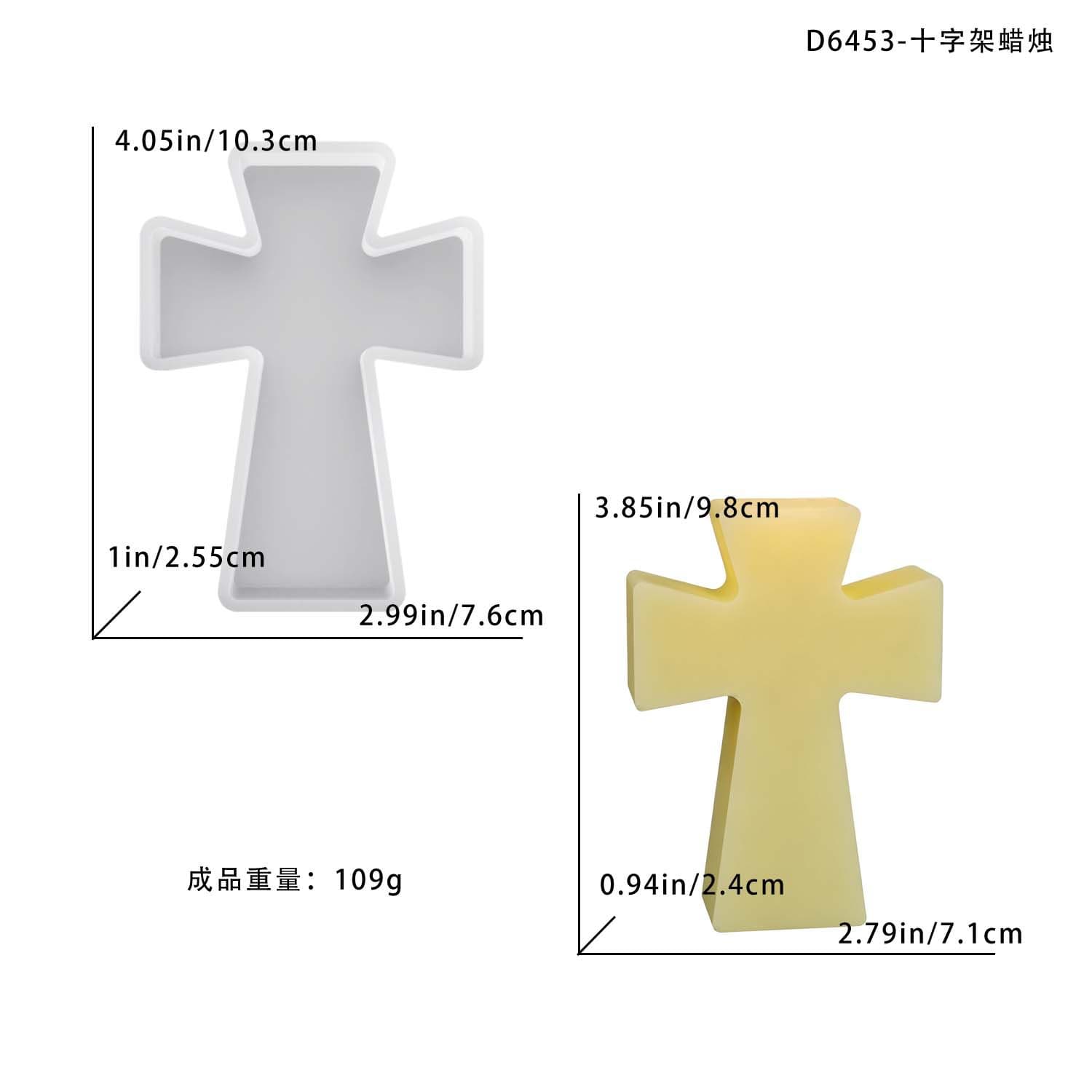 Barbara DIY Cross Candle Holder Mold Desktop Cross Aromatherapy Candle Ornament Silicone Mold