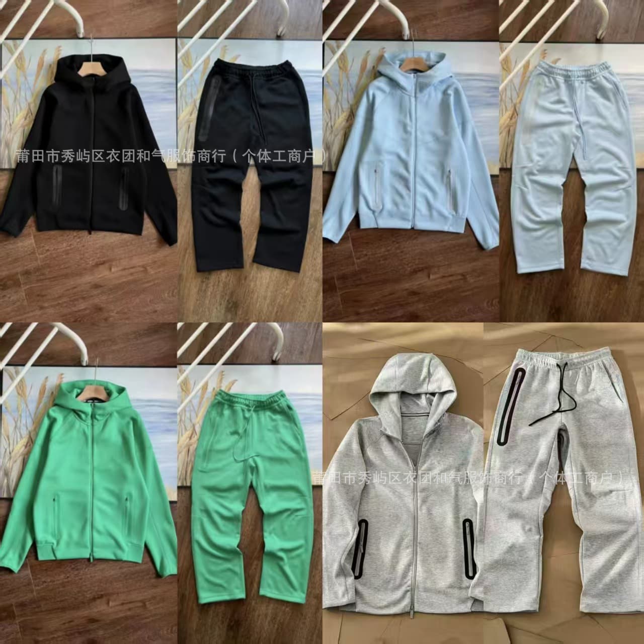 Spring Autumn New Casual Sports Air Layer Hooded Jacket and Pants Suit Men's Set Fashionable Outdoor Wear from China