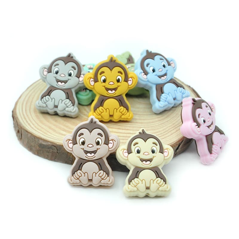Baby Teether Beads Silicone Design Baby Pacifier Chain Baby Teether Chain Anti-Drop Chain Beads Accessories