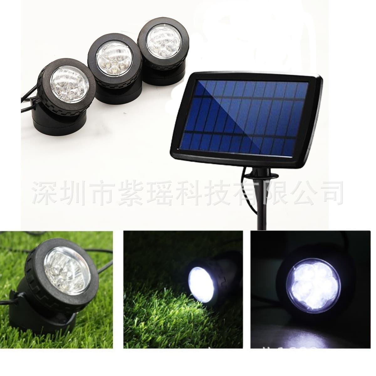 Five-watt large solar lamp underwater projection lamp five-head low-voltage landscape lamp lighting energy-saving fish tank lamp factory direct sale