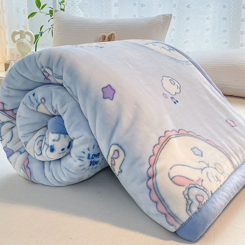 Hongdou Home Textiles Raschel thickened winter nap blanket, sofa air conditioning throw, office coral fleece