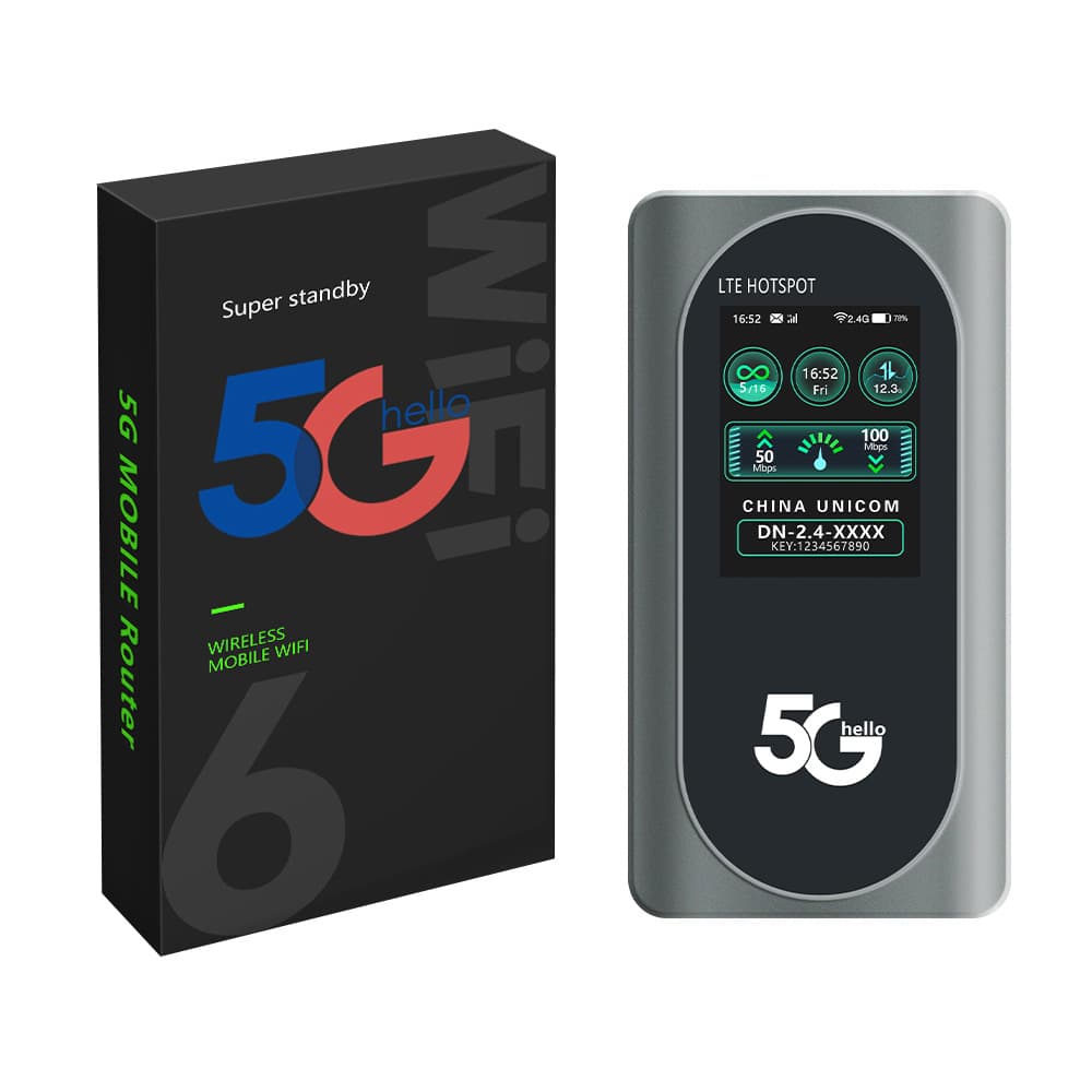 5G Portable WiFi Router, M2D Dual-Band Switching Color Lights, WiFi 6 Wireless Gigabit Router