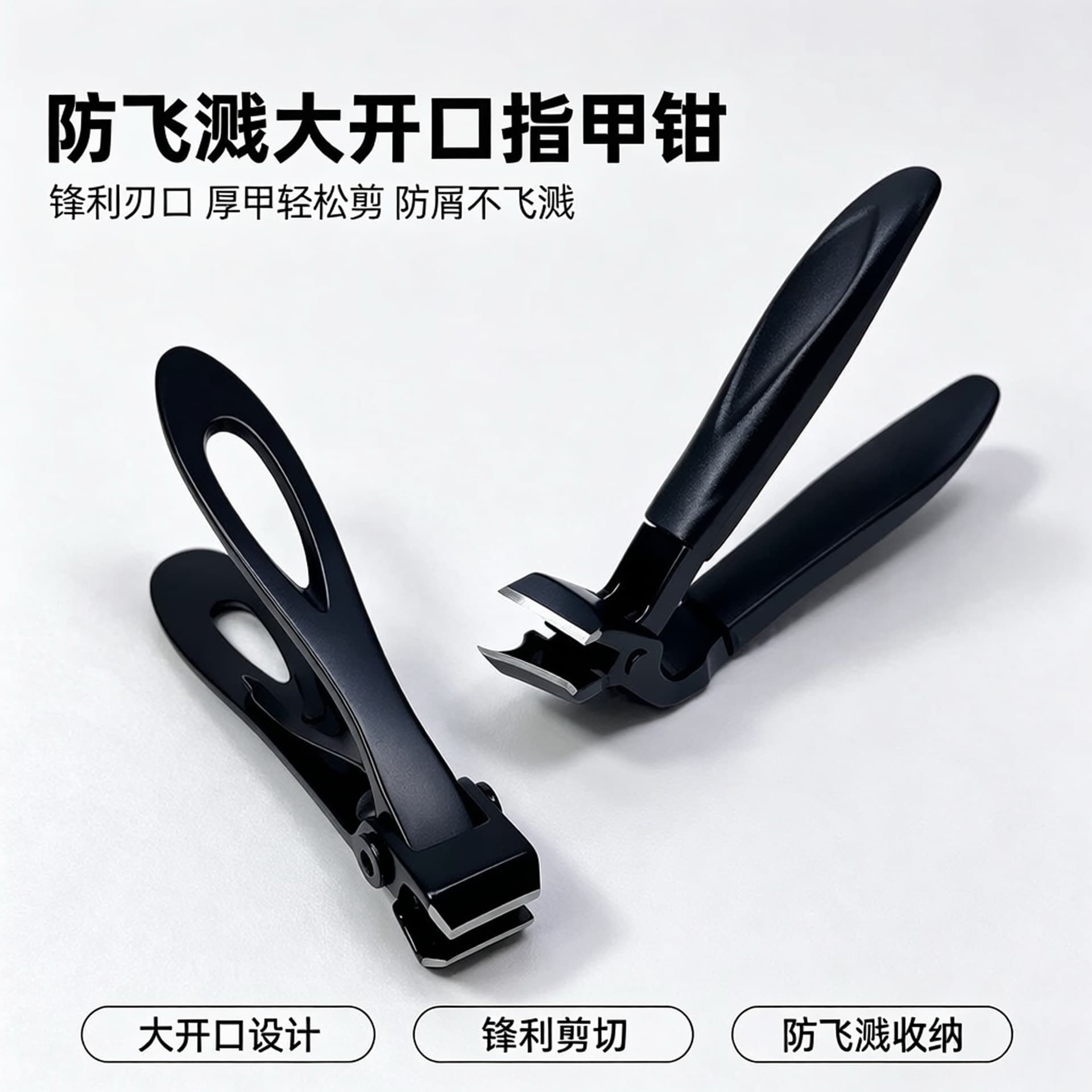 Nail clipper single large opening nail clipper stainless steel anti-splash nail clipper thick hard nail special for onychomycosis