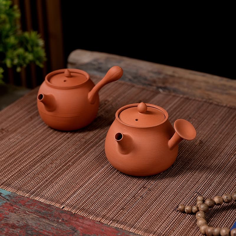 Small Capacity Zisha Teapot Zhuni Kung Fu Teapot Handmade Snap Lid Red Clay Household Side Handle