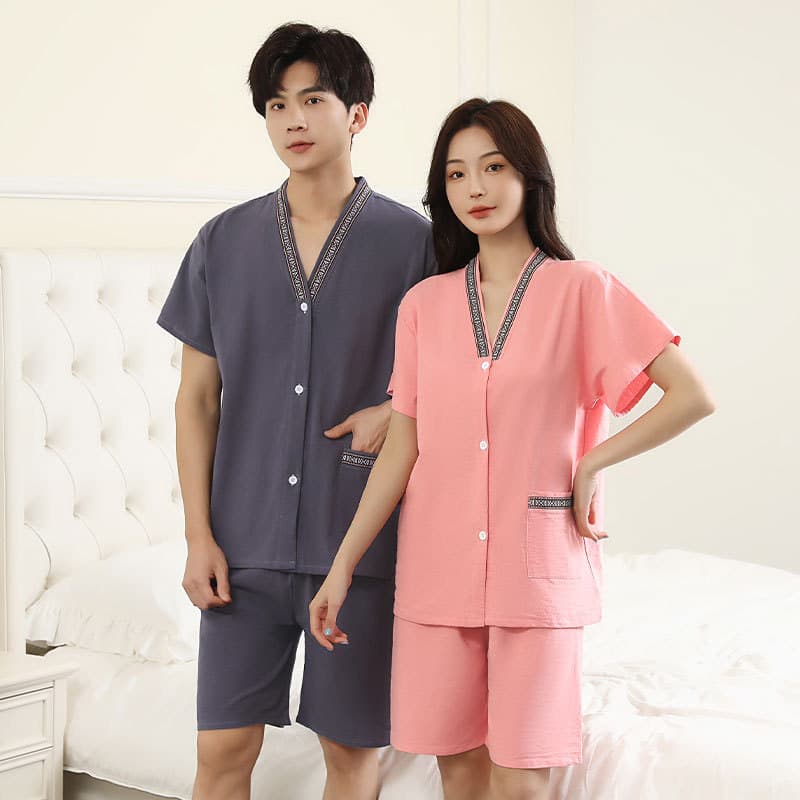Moxibustion Suit Women Pure Cotton Front and Back Open Cardigan Physiotherapy Acupuncture Clothes Men Plus Size Button Massage Sauna Suit