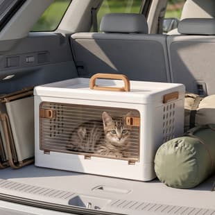 Pet Airline Crate, Anti-Stress Cat Box, Cat Cage, Foldable Portable for Outing, Small Dog Cat-Specific Carrier Bag