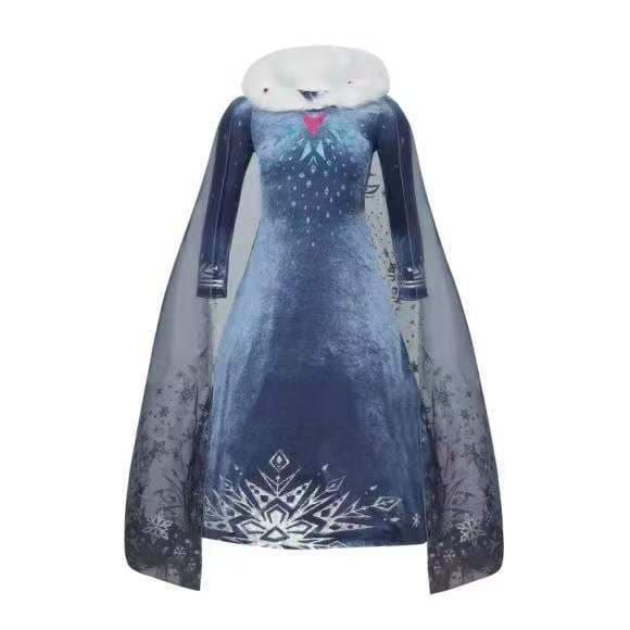 Girls Frozen Elsa Princess Dress Autumn and Winter Wholesale Elsa Sweater Dress Frozen2 Performance Dress
