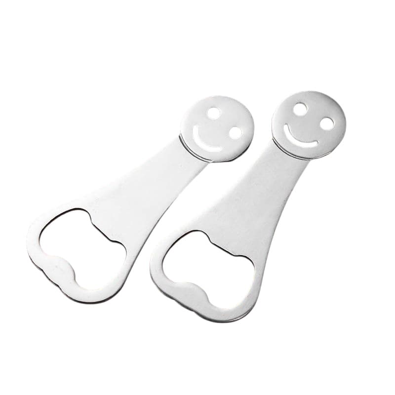 Stainless Steel Cartoon Smiley Face Beer Opener Flat Simple Bottle Opener Cross-border Bottle Opener Laser Engravable LOGO