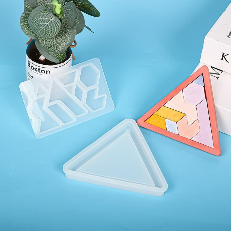 Deyi Life DIY Resin Mold Educational Triangle Puzzle Silicone Mold Children's Educational Leisure Handmade Toy