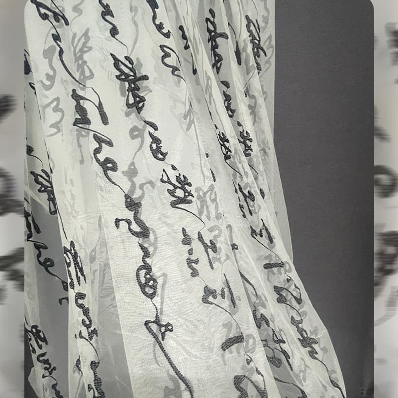 Neo-Chinese calligraphy gauze with ancient-style text, for living rooms, studies, tea rooms, and photography backdrops featuring poetry and paintings.