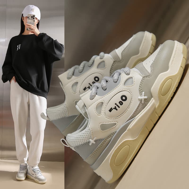 Women's 2023 Spring New Style High Heels with Panda Design, Versatile Casual Platform Shoes