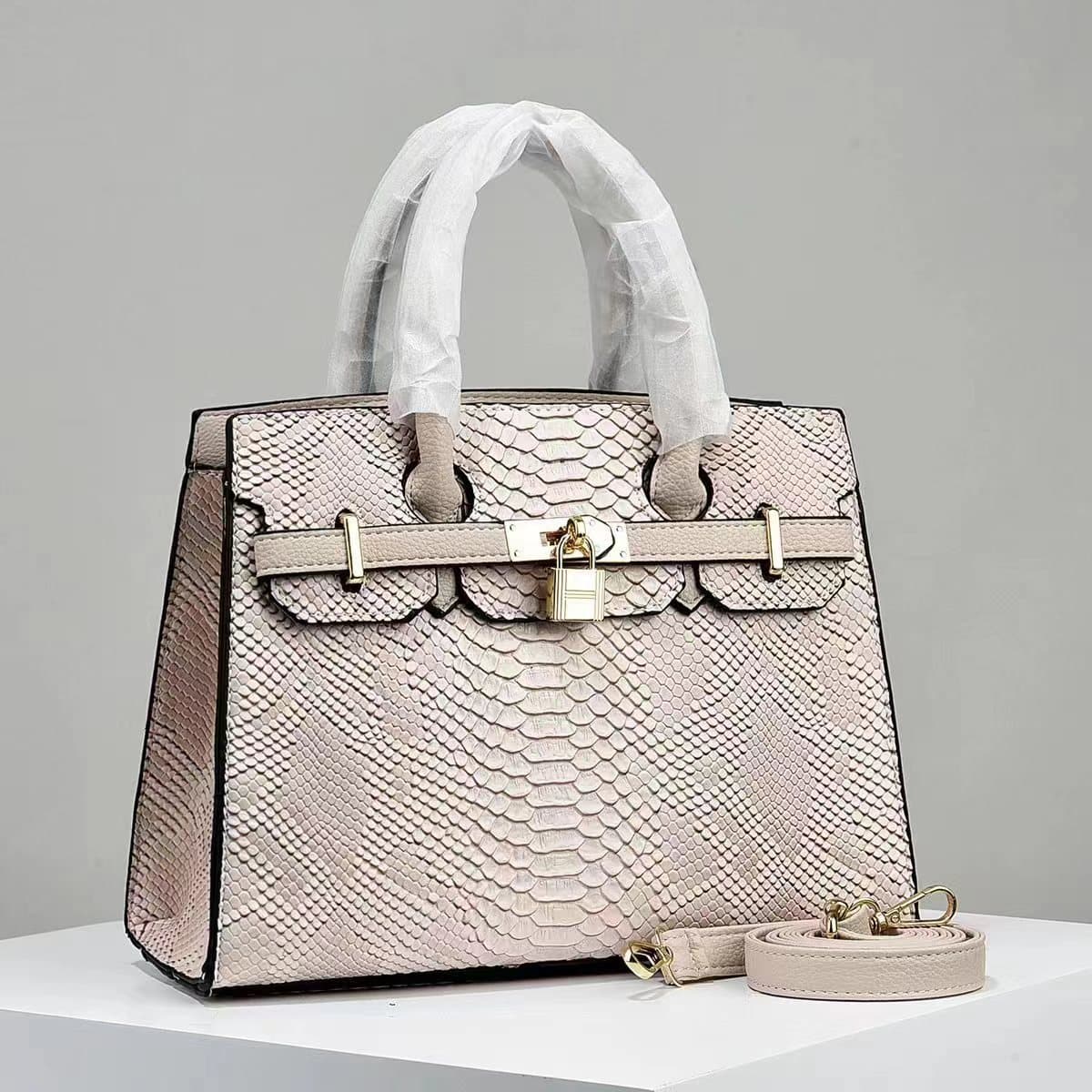 Versatile Bag Fashion Large Capacity Handbag Women Shoulder Bag Patent Leather Stone Texture Handbags