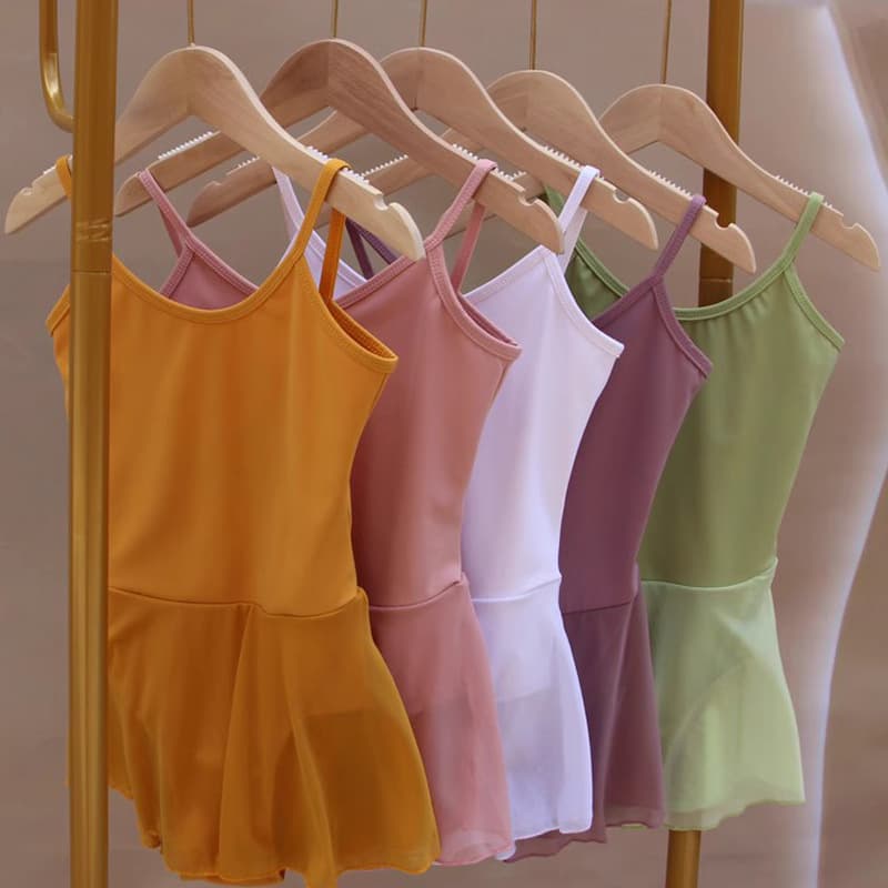 Children's Dancewear Girls' Leotard Summer Camisole Bodysuit Open-Crotch Gymnastics Leotard Toddler Ballet Clothing