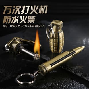Multi-function matchless lighter wholesale, trendy creative keychain, outdoor portable kerosene lighter