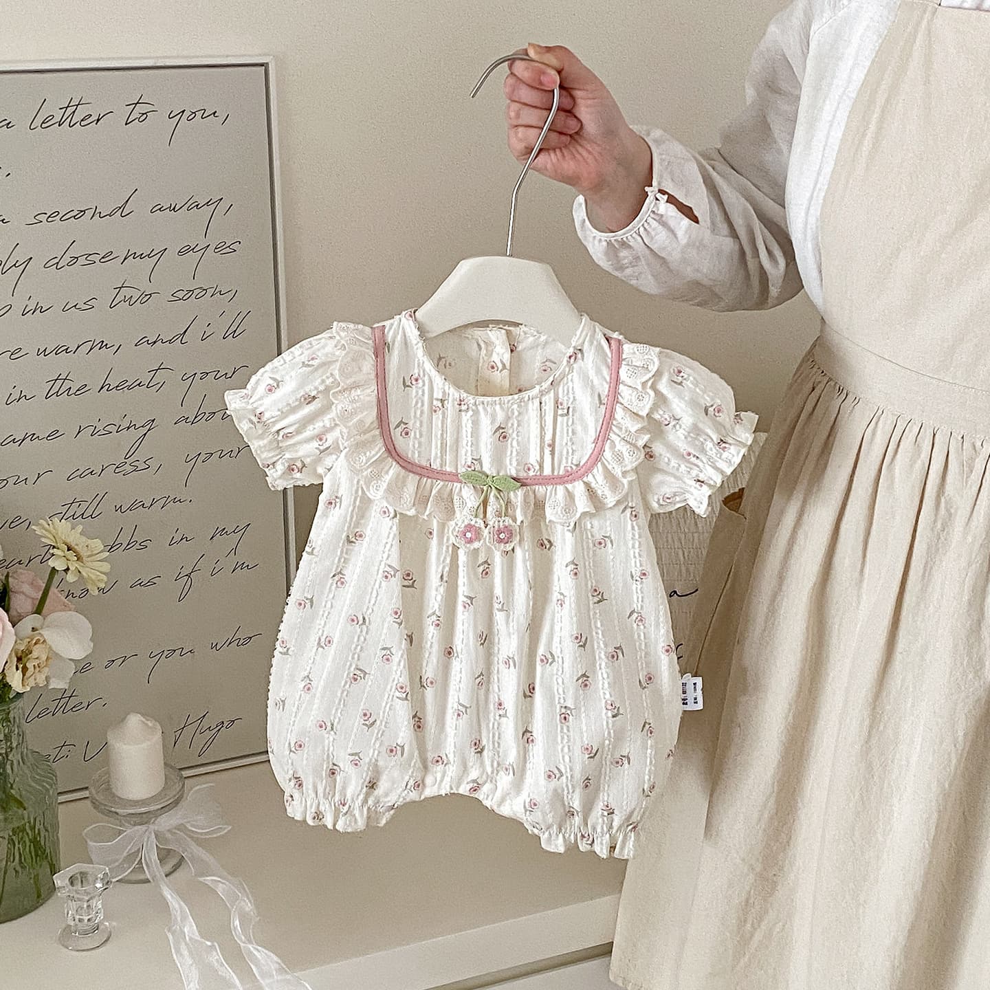 New style baby girl short-sleeved jumpsuit summer thin infant elastic breathable summer wear sweatshirt trendy crawling suit