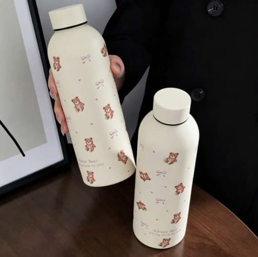 New Cartoon Student Insulated Bottle Stainless Steel High-Appearance Portable Drop-Resistant Cute Direct-Drink Student Water Bottle