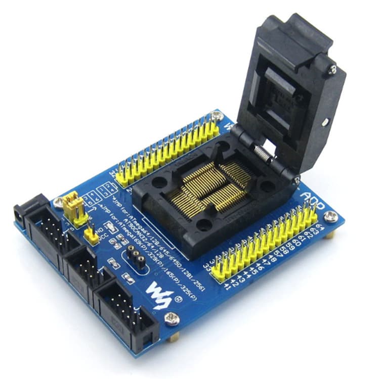 AVR Atmega TQFP64 Dedicated Test Socket Programming Socket with Interface Waveshare M64+ ADP
