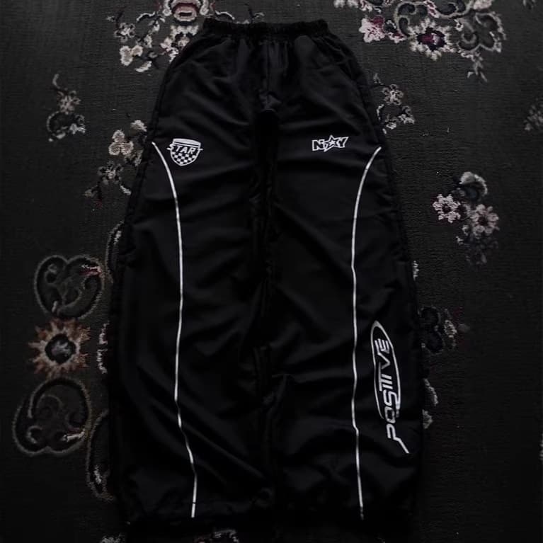 2026 Retro Printed Unisex Casual Pants Gothic Style Lace-Up Spring and Summer Cross-Border Wholesale