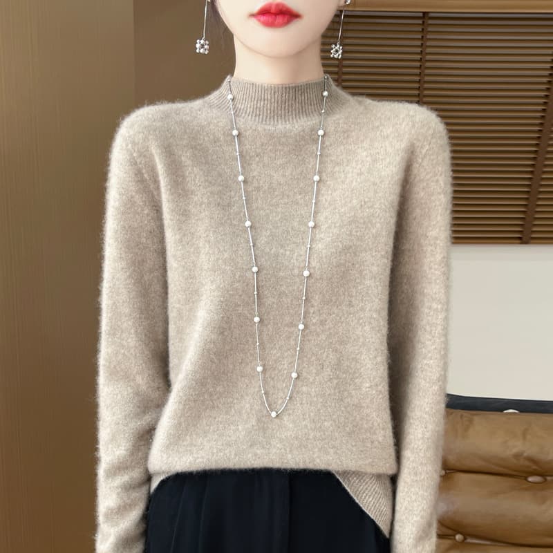 Seamless one-piece carefully selected 100% pure wool pullover 2025 autumn/winter new daily versatile women warm sweater