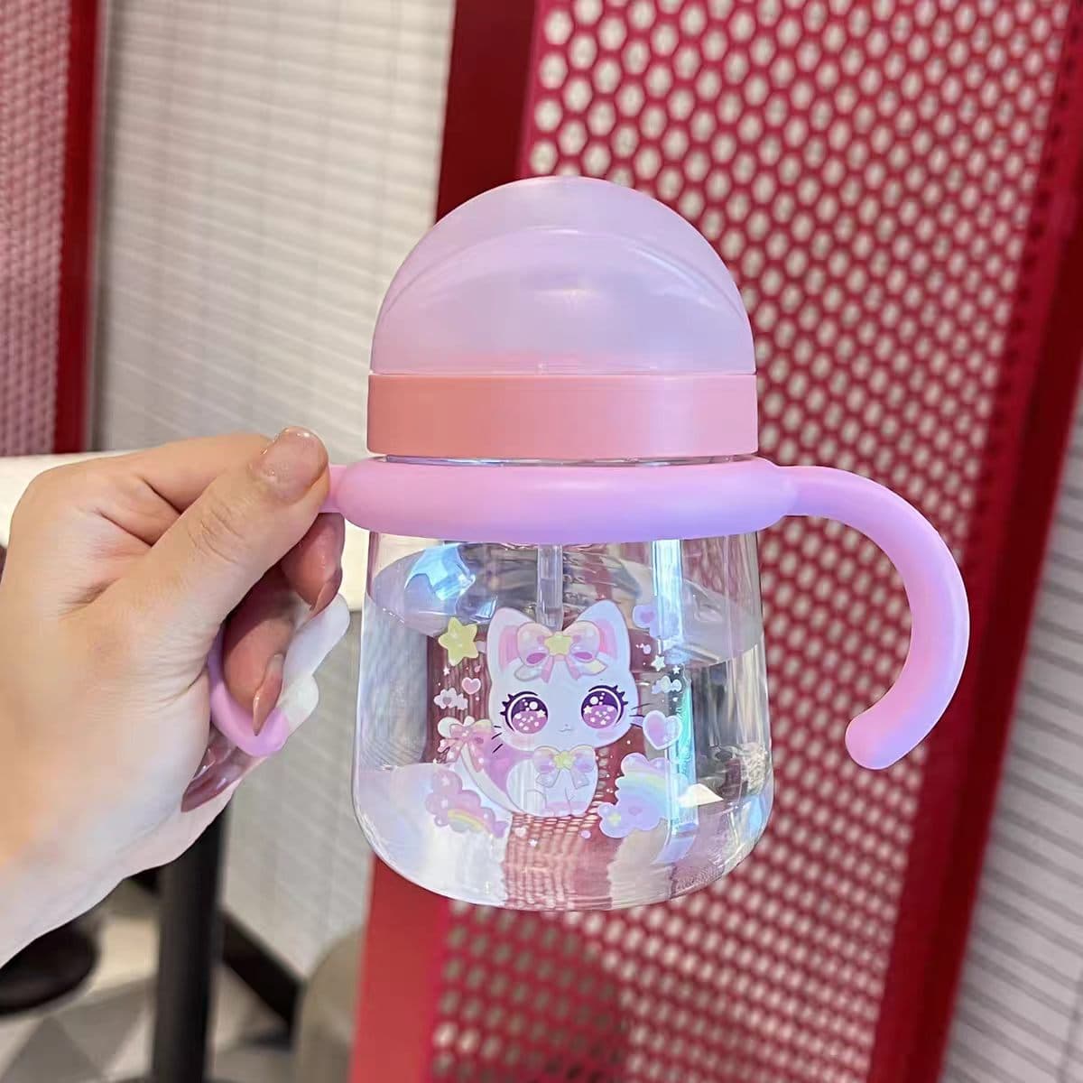 Baby Sippy Cup for 6+ Months, Duckbill Straw Drinking Cup, Toddler Water Bottle for Summer Outings