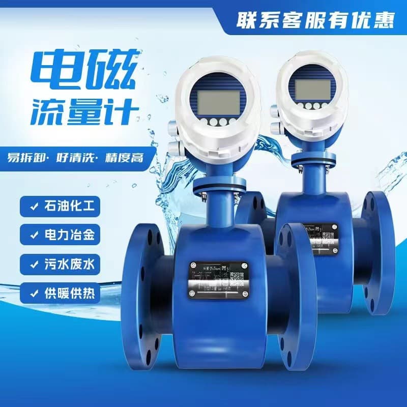 Electromagnetic Flow Meter Water Liquid Electronic Digital Display Pipeline Sensor Sludge Sewage Flow Meter Smart Integrated