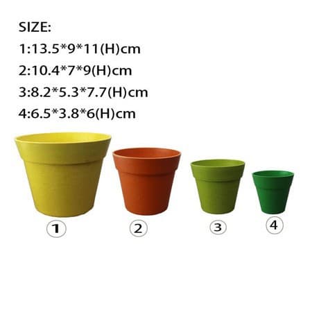 Bamboo Fiber Flower Pot Eco-Friendly Plant Pot Multiple Colors Round Flower Pot Factory Direct Customizable Pattern